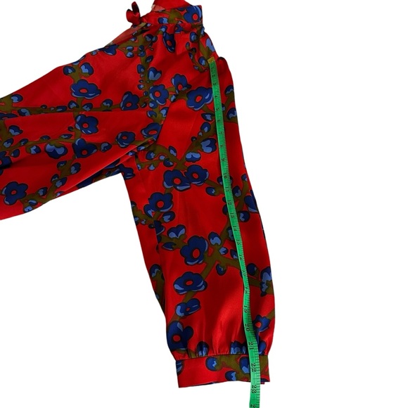 J Crew Collection Tie-neck Blouse in lattice floral, plus size 2X - Picture 5 of 12